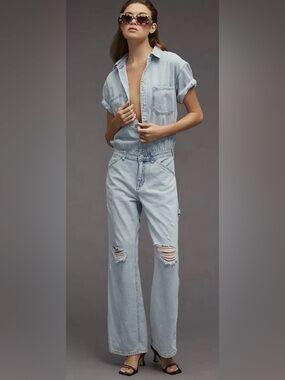 Anthropologie Pilcro Slouchy Denim Jumpsuit Sz 6